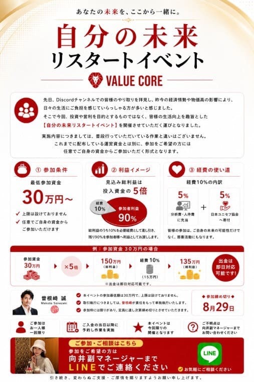 類似サイトの副業イベント・投資プロジェクトの案内資料