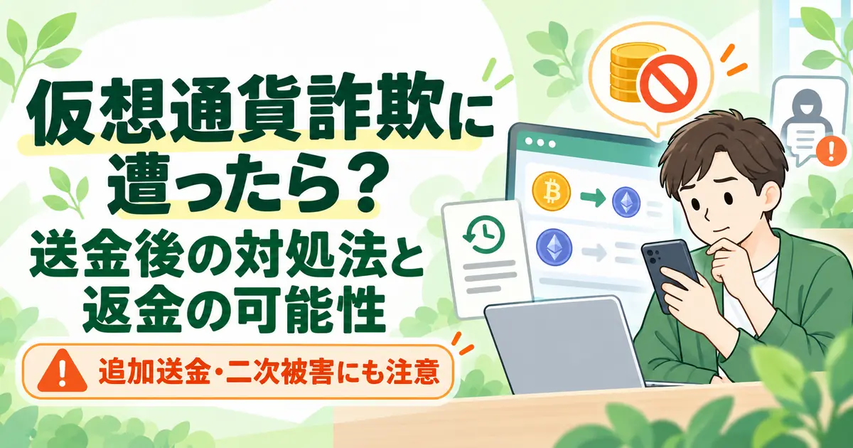 仮想通貨詐欺・暗号資産詐欺に遭った後の対処法・返金の可能性と二次被害に関する注意喚起 コピー