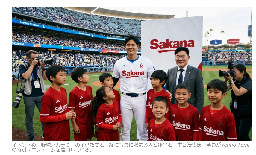 大谷翔平さんに関するニュース風のX投稿と外部サイトへの誘導を示す参考画像